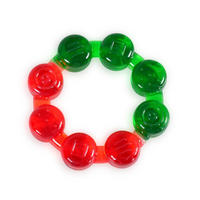 BEISSRING T1209 Beads rot grün Kühlbeißring als Zahnungshilfe ab 3 Monate massiert - Grün, Kunststoff (10/10cm) - Moni