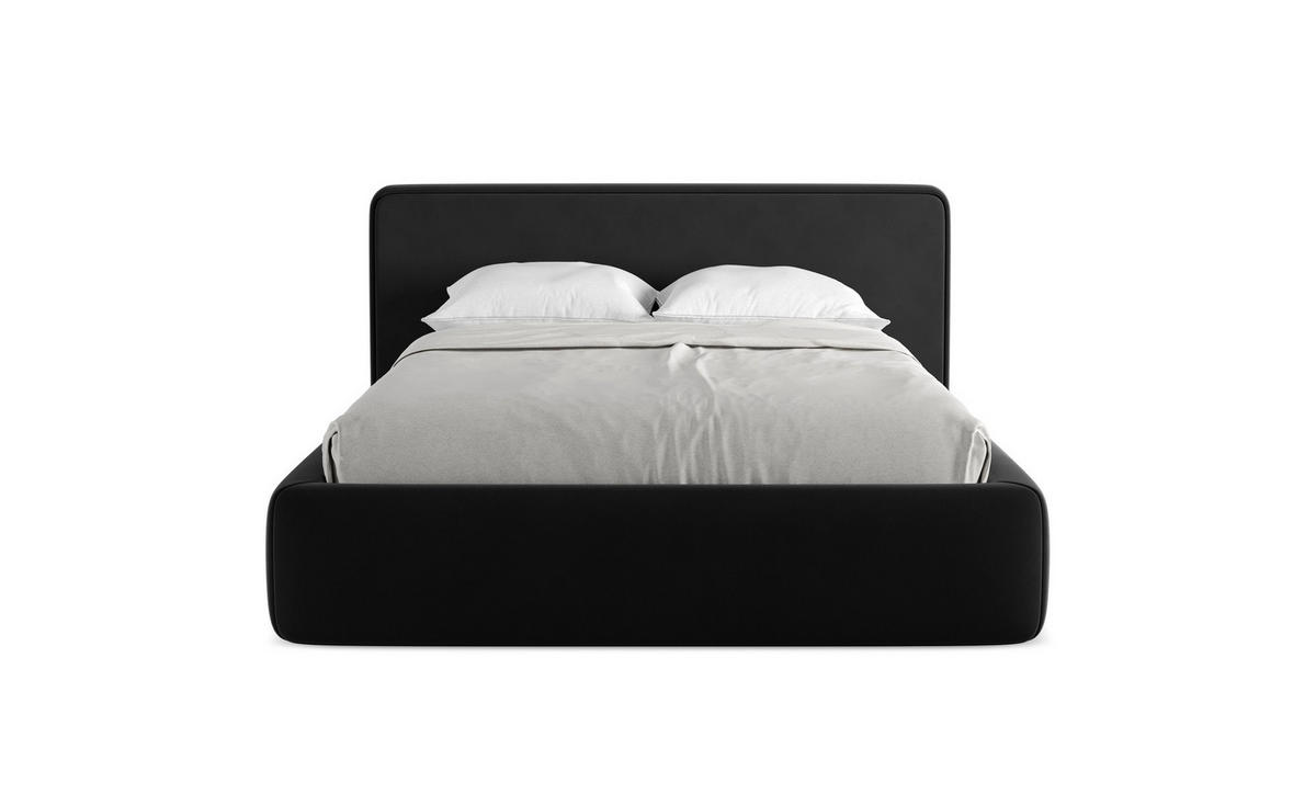 POLSTERBETT mit Bettkasten und Lattenrost 180x225 Schwarz - Schwarz, Kunststoff/Textil (140/200cm) - Makamii