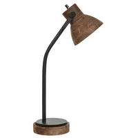 SCHREIBTISCHLAMPE Kolar 18/18/62 cm - Dunkelbraun, Holz (18/18/62cm) - Beliani