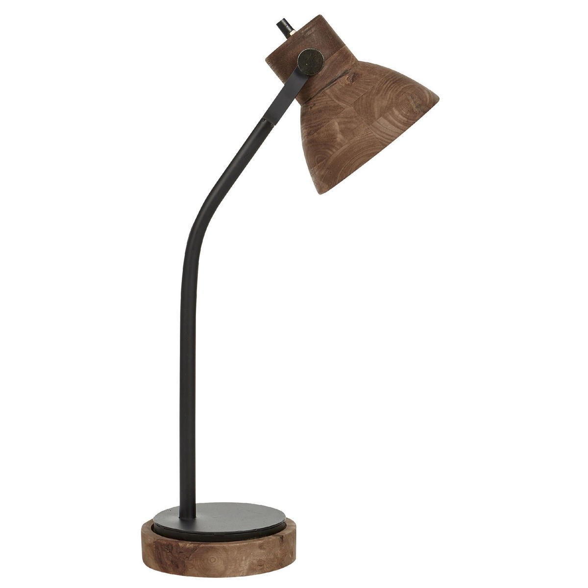 SCHREIBTISCHLAMPE Kolar 18/18/62 cm - Dunkelbraun, Holz (18/18/62cm) - Beliani