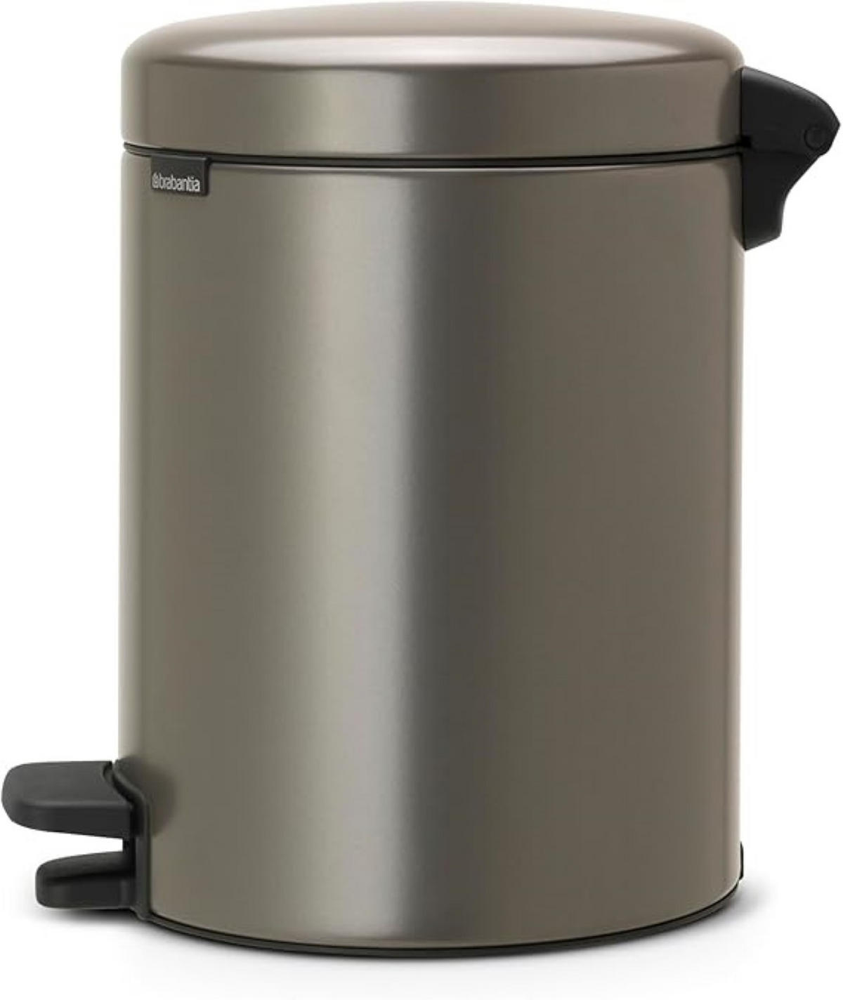 MÜLLEIMER klassisch Mit Soft Verschluss 5 Liter 30,2 x 26,3 x 21,7 cm Metall Platin - Grau, Metall (26.3/30.2/21.7cm) - PROREGAL