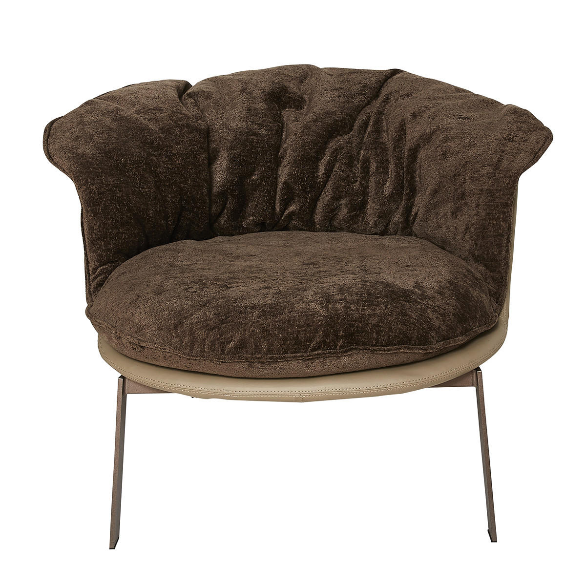 BOB Sessel - Kissen aus Chenille-Stoff - Braun, Textil (83/63/83cm) - Signature