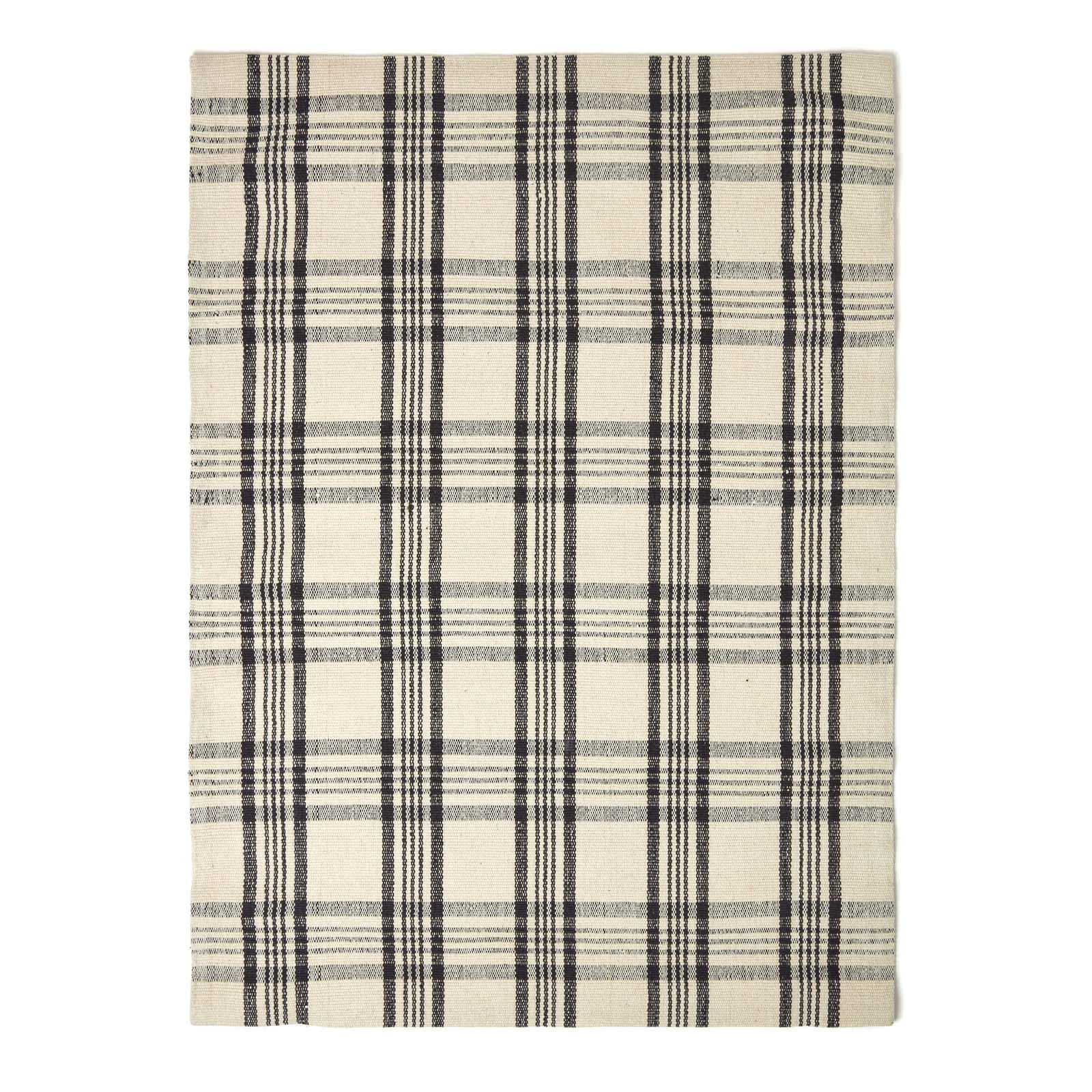 HANDWEBTEPPICH Logan kariert 150/240 cm - Schwarz, Textil (150/240cm) - Homescapes