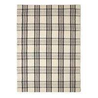 HANDWEBTEPPICH Logan kariert 70/120 cm - Schwarz, Textil (70/120cm) - Homescapes