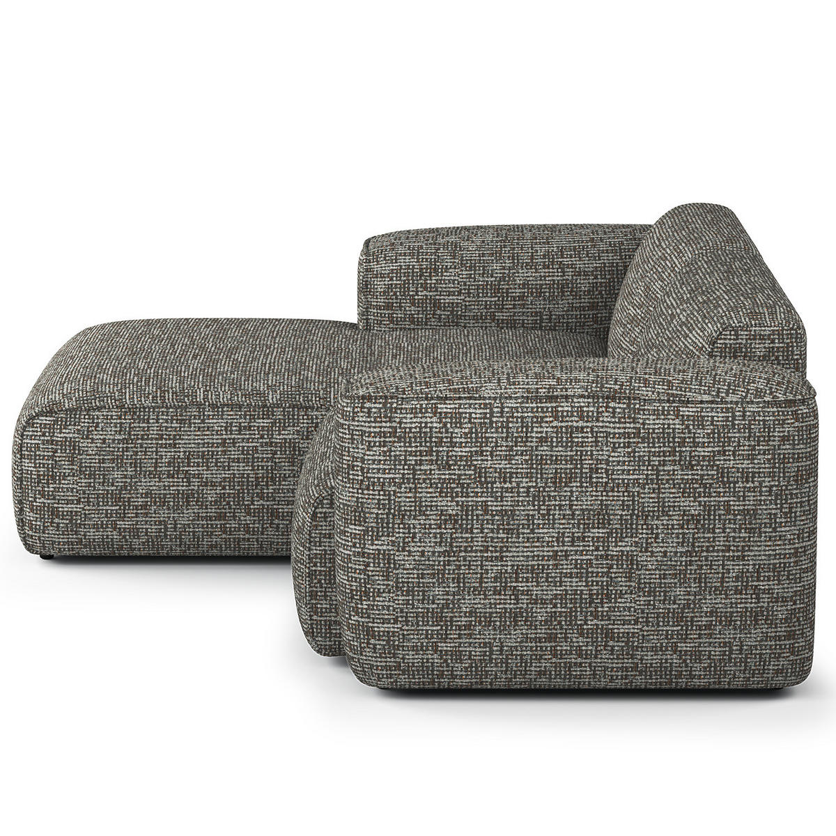 ECKSOFA mit XL-Longchair - Schwarz/Grau, Kunststoff/Textil (260/171cm) - home24