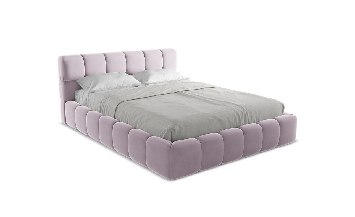POLSTERBETT mit Bettkasten und Lattenrost 180x228 Violett - Lila/Flieder, Kunststoff/Textil (160/200cm) - Makamii
