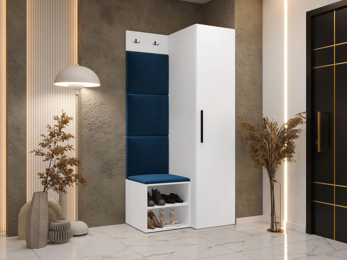 GARDEROBEN-SET Medi III - Blau/Schwarz, Holzwerkstoff/Kunststoff (40/191/50cm) - MIRJAN24