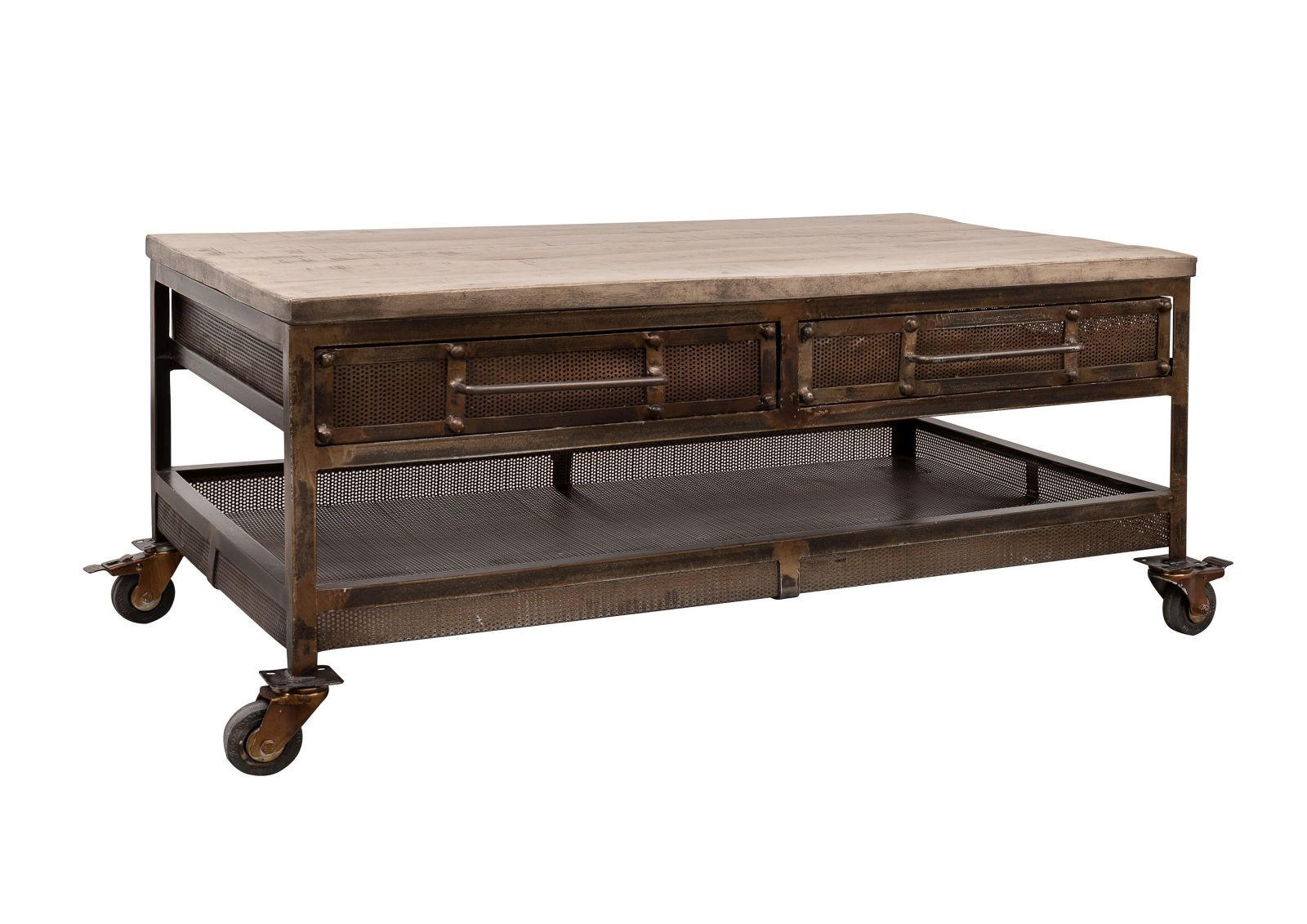 COUCHTISCH Mango 110x60x50 braun lackiert HEAVY INDUSTRY #222 - Braun, Holz (110/60/50cm) - Massivmoebel24