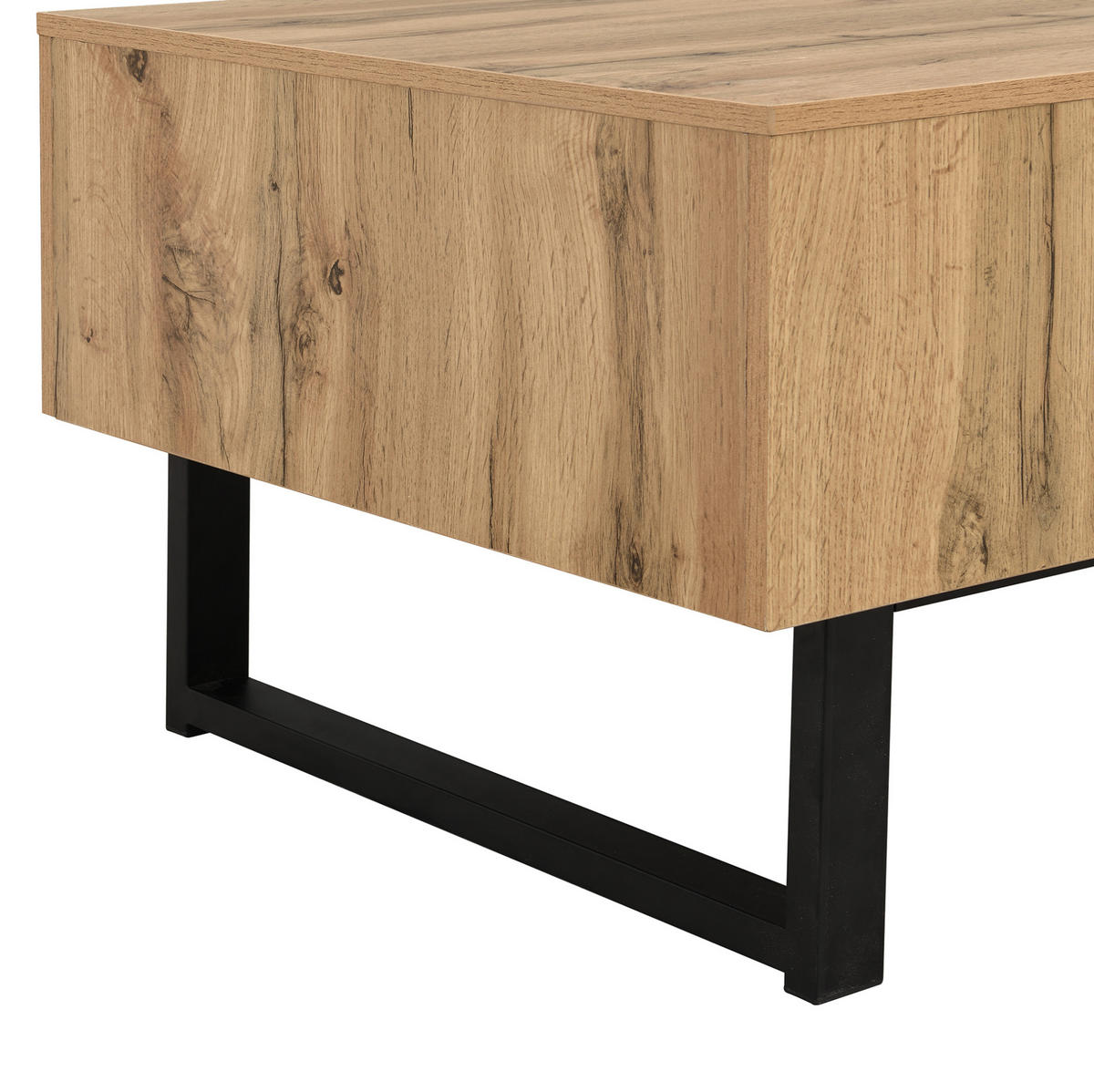 COUCHTISCH aus Spanplatte 100x40x55 cm in Natur mit Stauraum - Naturfarben, Holzwerkstoff (100/40/55cm) - Modfu