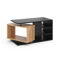 COUCHTISCH Rafi Schwarz 88 x 35 cm - Eichefarben/Schwarz, Holzwerkstoff (35/88/40cm) - Vicco