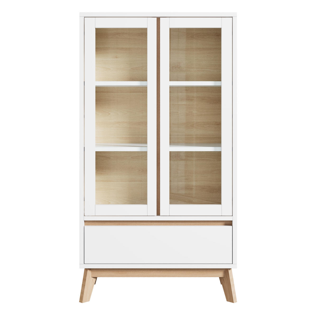 HIGHBOARD DE-38604 80/40/150 cm verstellbare Einlegeböden Weiß/Holz - Weiß, Holzwerkstoff (80/150/40cm) - ComfortXL