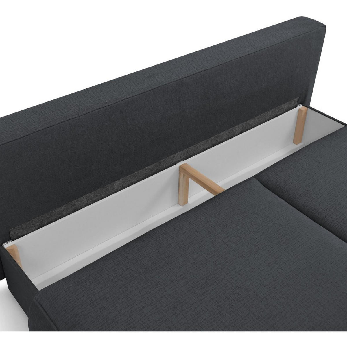 SCHLAFSOFA Darling 2-Sitzer, mit Bettkasten, Schwarz - Schwarz, Textil (210/92/100cm) - Beautysofa