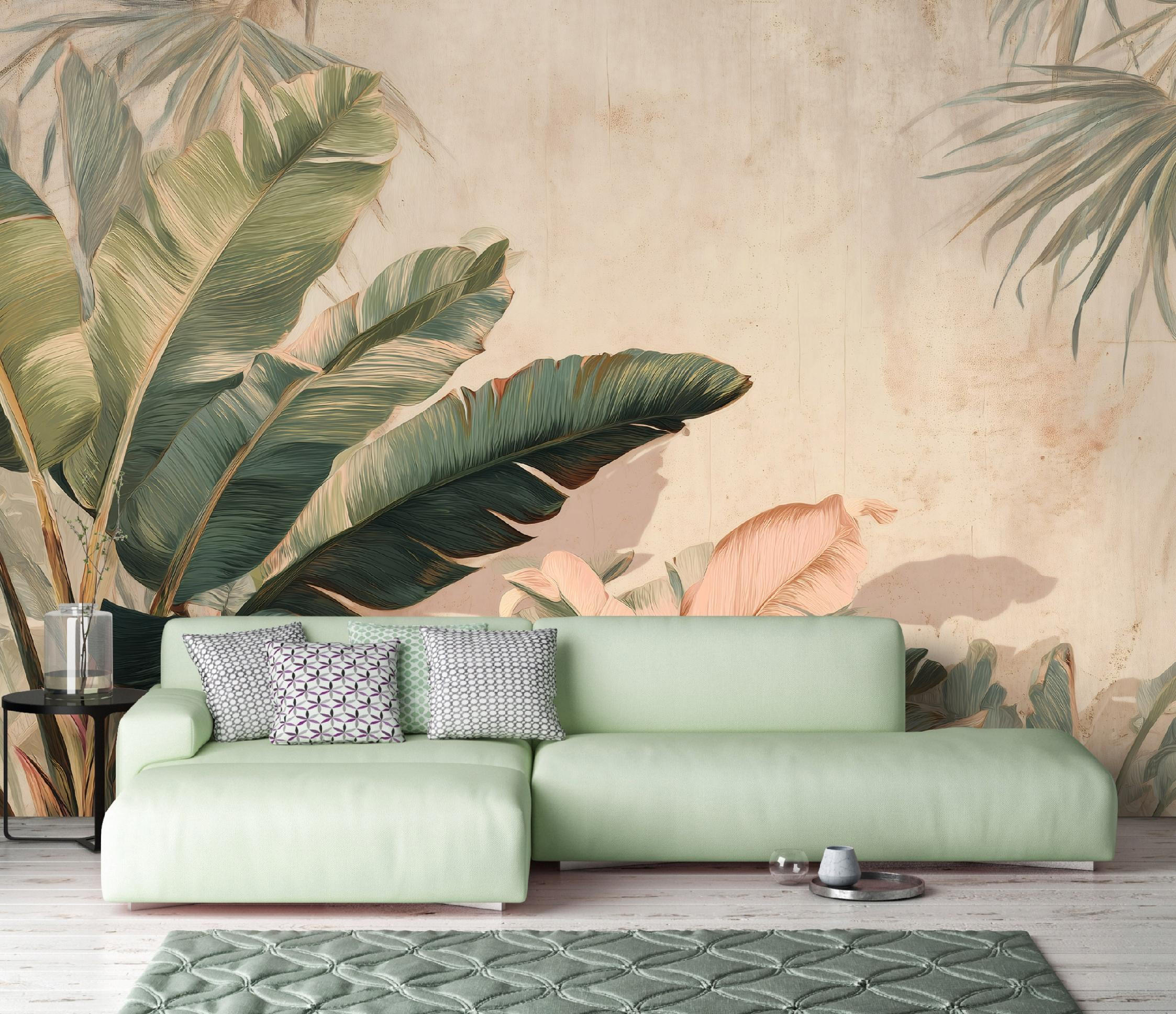 FOTOTAPETE Blätter Dschungel Grün 400x280 cm - Multicolor, Papier (400/280cm) - Wallarena