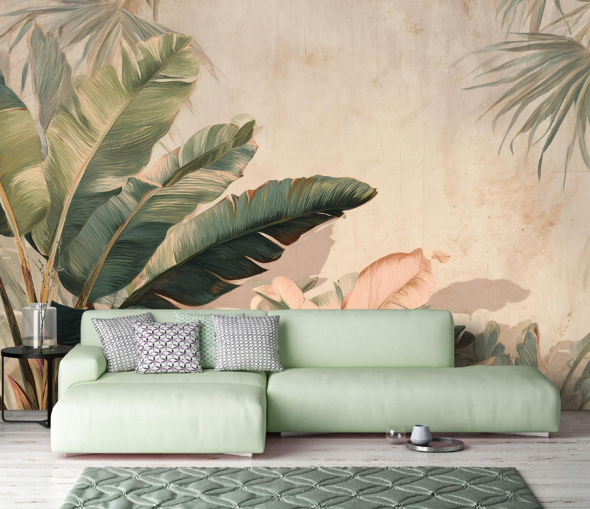 FOTOTAPETE Blätter Dschungel Grün 400x280 cm - Multicolor, Papier (400/280cm) - Wallarena