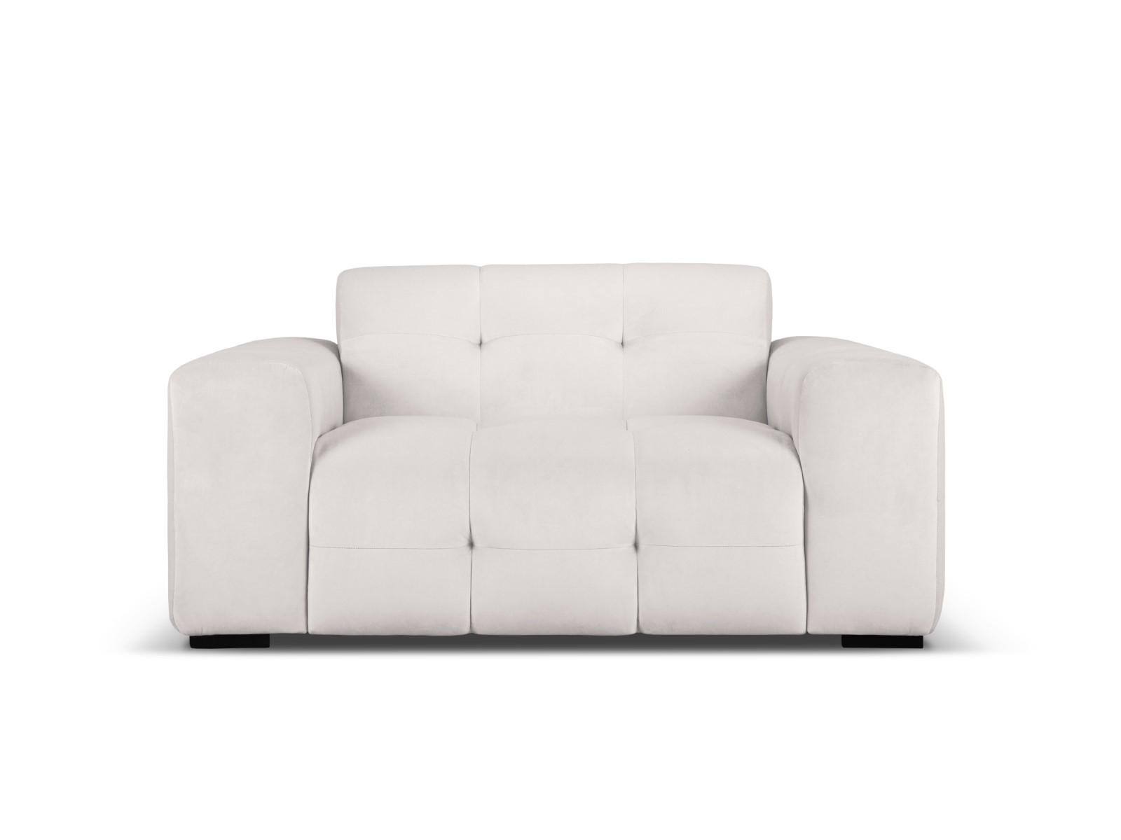 SOFA Kendal aus Samt hellgrau 2 Sitzplätze - Hellgrau, Textil (156/79/103cm) - Micadoni