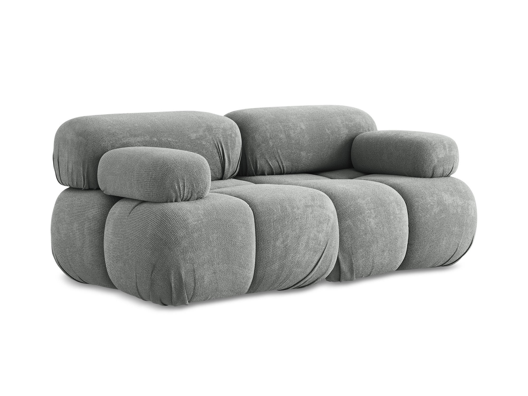 2-SITZER-SOFA Chenille Stoff Grau - Blau/Schwarz, Kunststoff/Textil (190/70/96cm) - Makamii