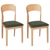 ESSZIMMERSTUHL 2er-Set Heller Holzfarbton Alvin - Hellbraun/Grün, Holz (44/90/53cm) - Beliani