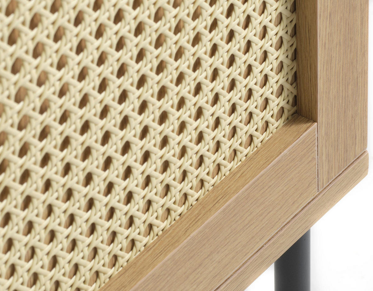 HIGHBOARD Mogest 2-türig 80 cm - Beige/Schwarz, Holzwerkstoff/Kunststoff (80/135/40cm) - Selsey
