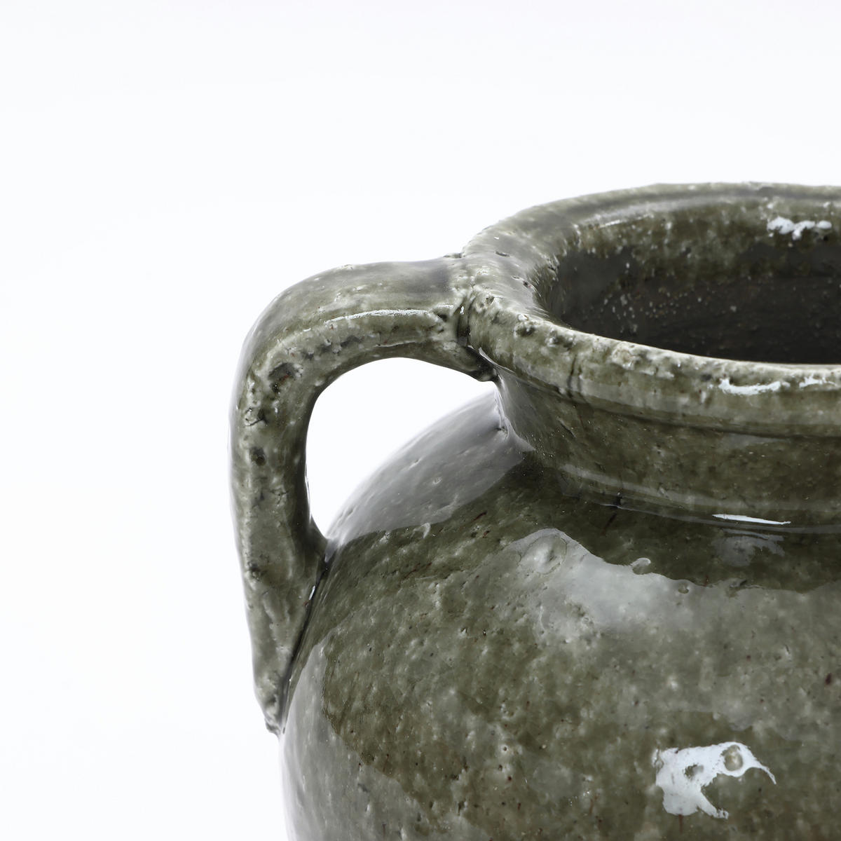 VASE aus Keramik, Ø24.5 x H29 cm - Grün, Keramik (29cm) - Hometopia