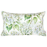 KISSENHÜLLE Landlust-Hortensie weiß 30/50 cm - Weiß/Grün, Textil (30/50cm) - beties Heimtextil