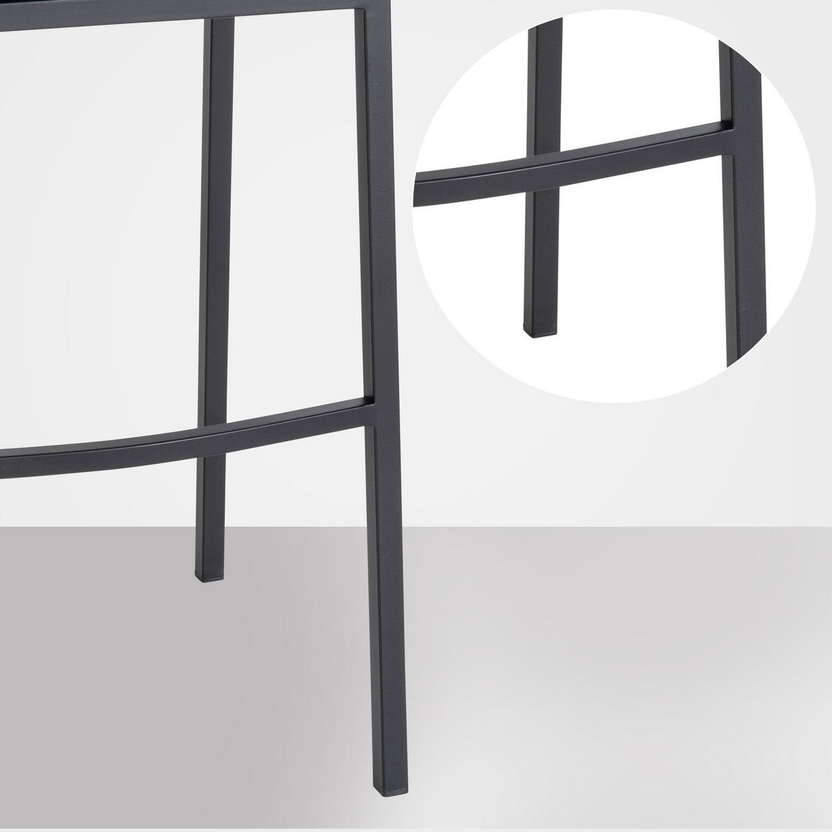 BARHOCKER Filz Anthrazit - Anthrazit/Schwarz, Textil/Metall (64/110/48cm) - CLP