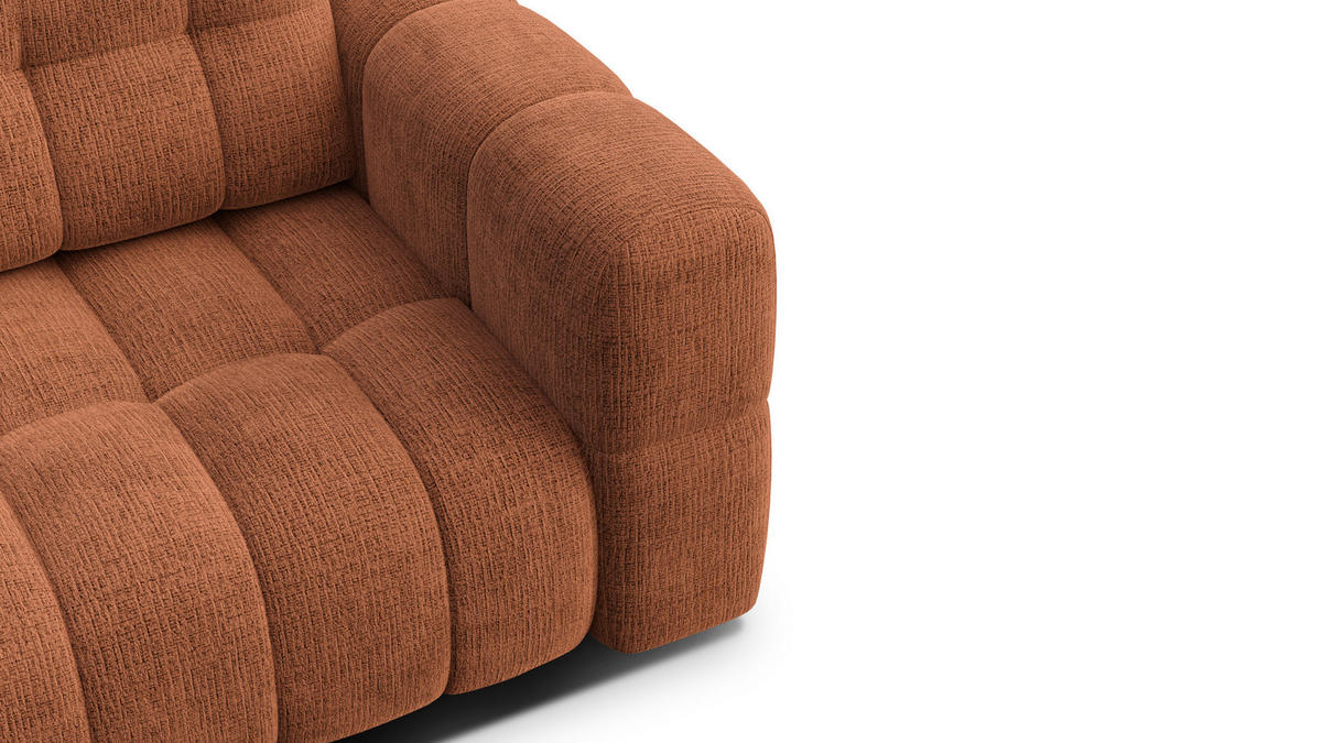 SOFA CLOUDI 2-Sitzer, rostrot - Schwarz/Orange, Holz/Textil (181/89/104cm) - Courtois Laville