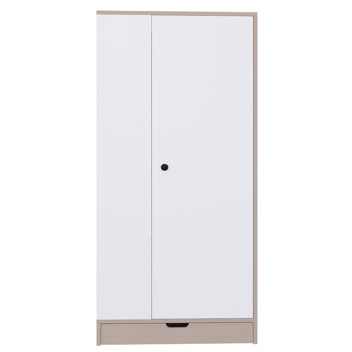 KLEIDERSCHRANK 70/40/170 cm aus Holz mit Einlegeböden und Schubladen, Naturholzfarbe + Weiß - Naturfarben, Holz (40/170/70cm) - OKMYHOME