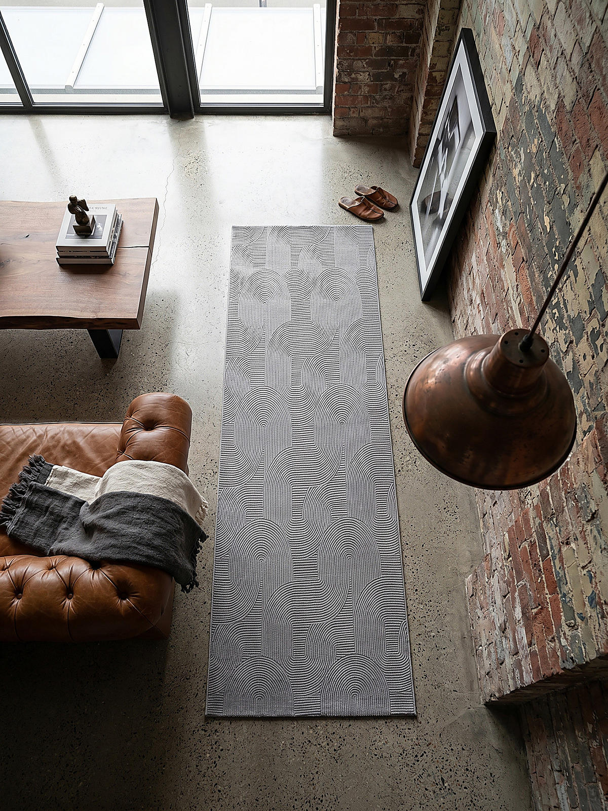 TEPPICHLÄUFER Antirutsch Geometrisch DALAR Polypropylen Grau 80 x 300 cm - Grau, Textil (80/300cm) - KADIMA DESIGN
