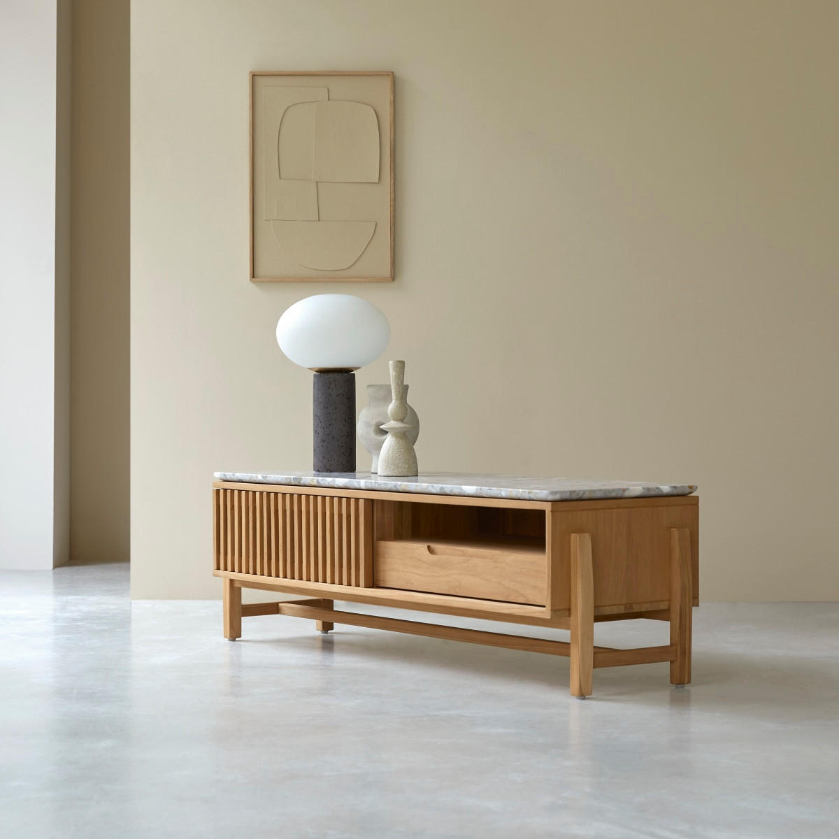 TV-SCHRANK Isaure Natur aus Teak - Naturfarben, Holz (140/45/45cm) - Tikamoon