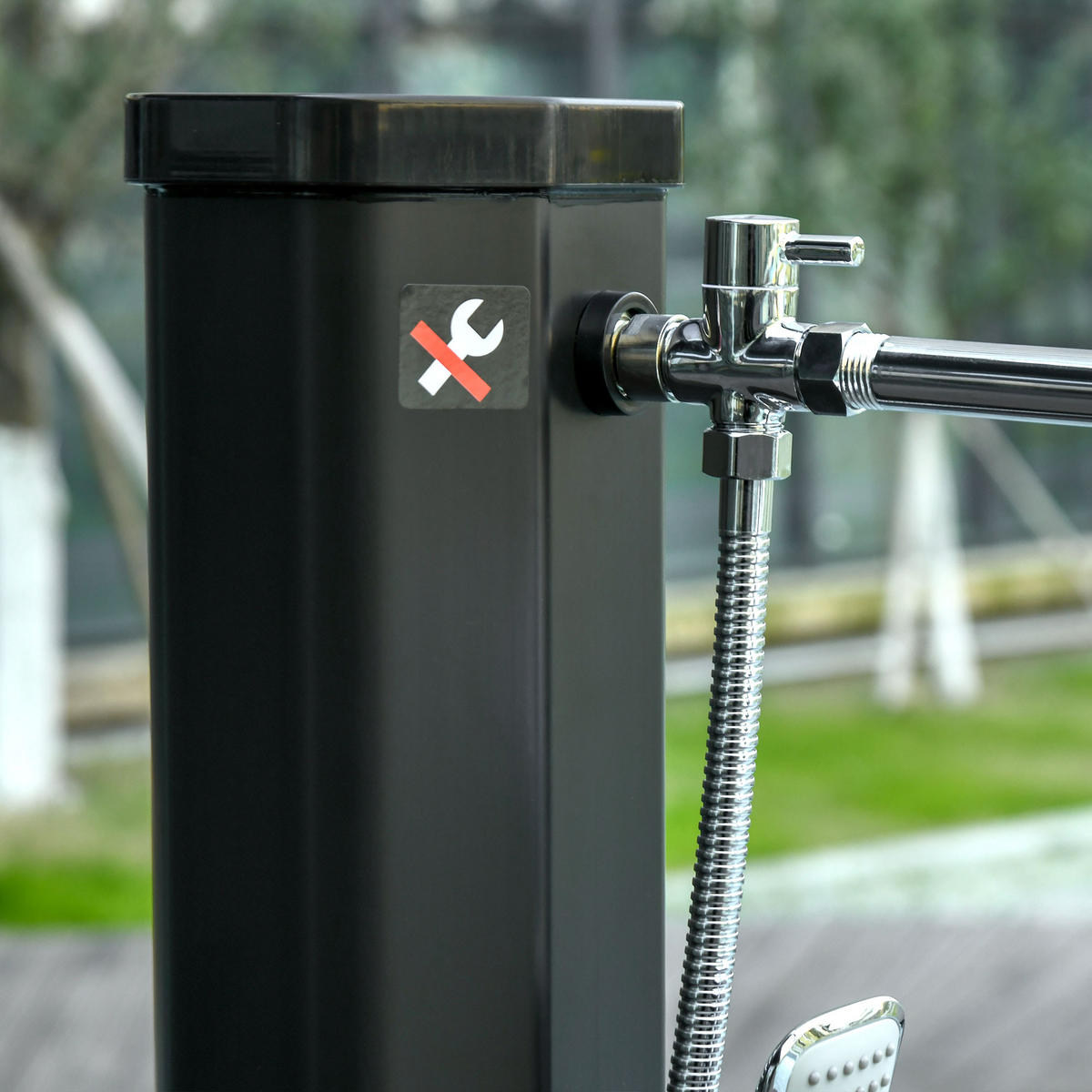 SOLARDUSCHE, Schwarz, kunststoff, ABS - Schwarz, Kunststoff (14.5/216/14.5cm) - Outsunny