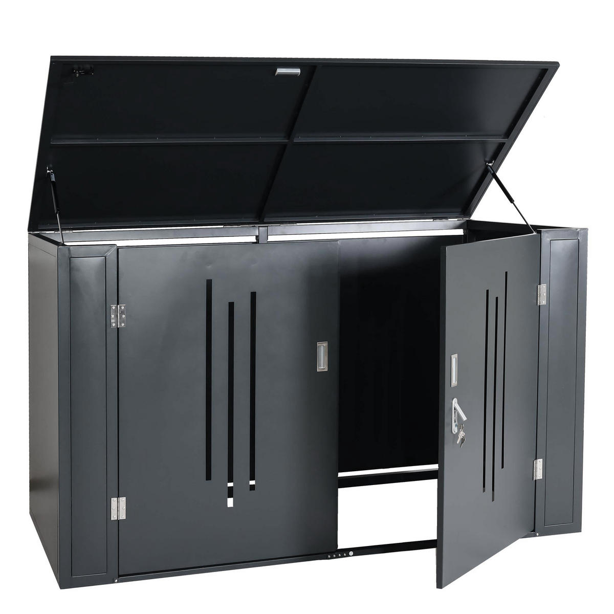 2ER-FAHRRADGARAGE Anthrazit - Anthrazit, Metall (202/121/100cm) - MCW