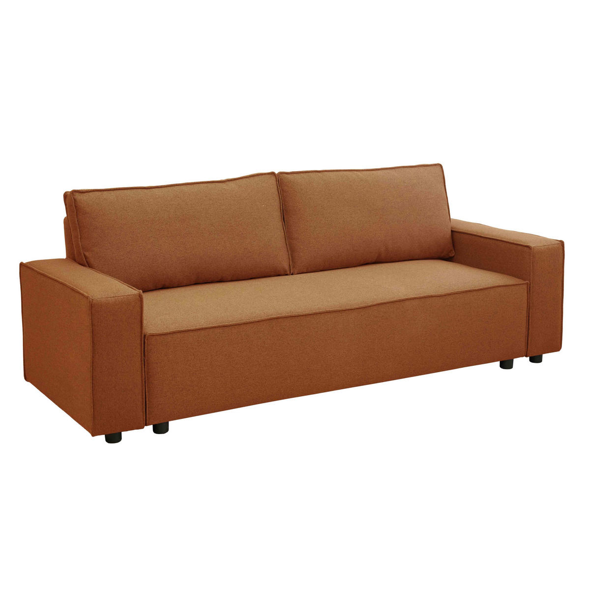 SOFA 3-Sitzer, Braun - Braun, Textil (93/82/220cm) - Oviala
