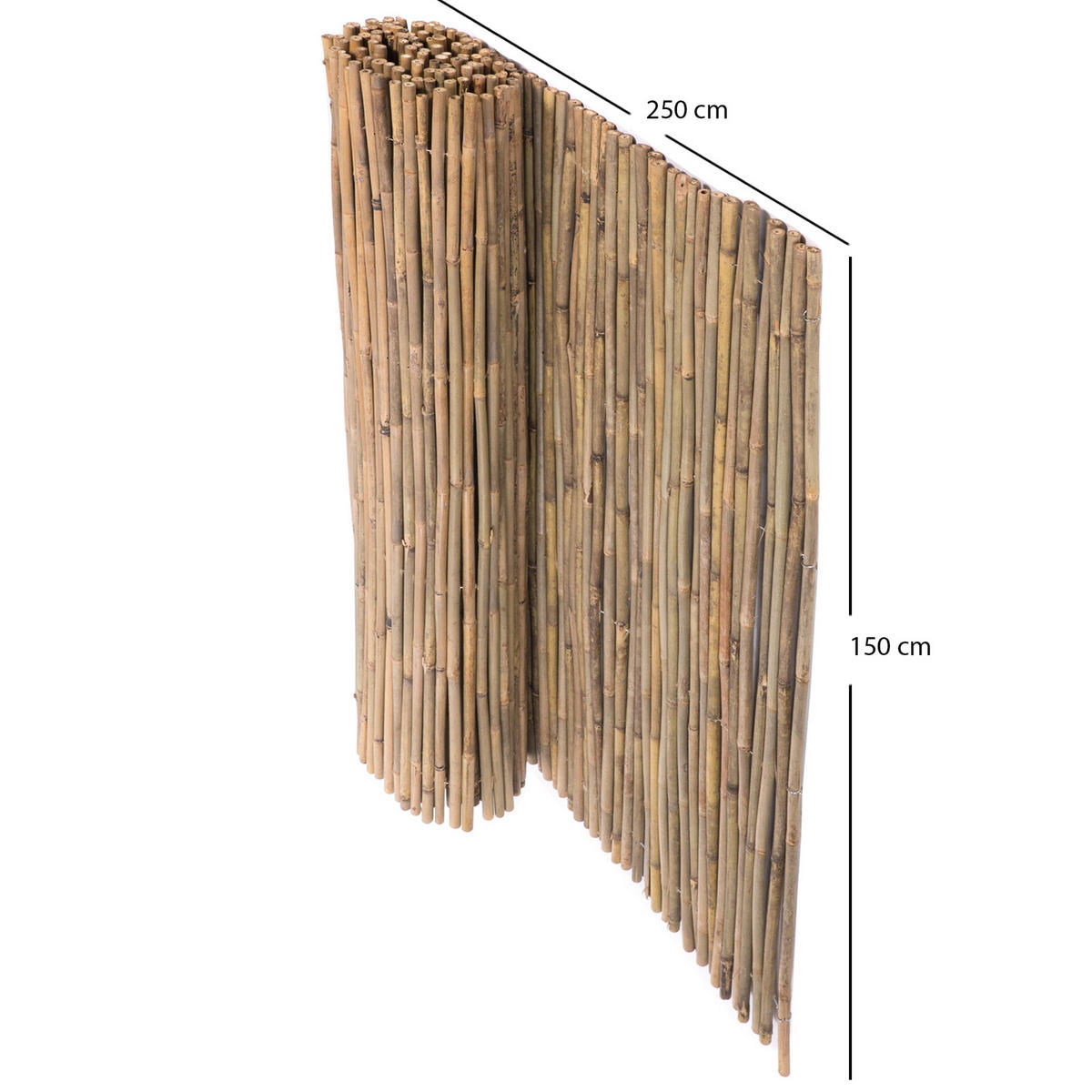 SICHTSCHUTZMATTE Lukata 150x250 cm, Bambus naturfarben - Naturfarben, Holz (250/150cm) - DESIGN DELIGHTS