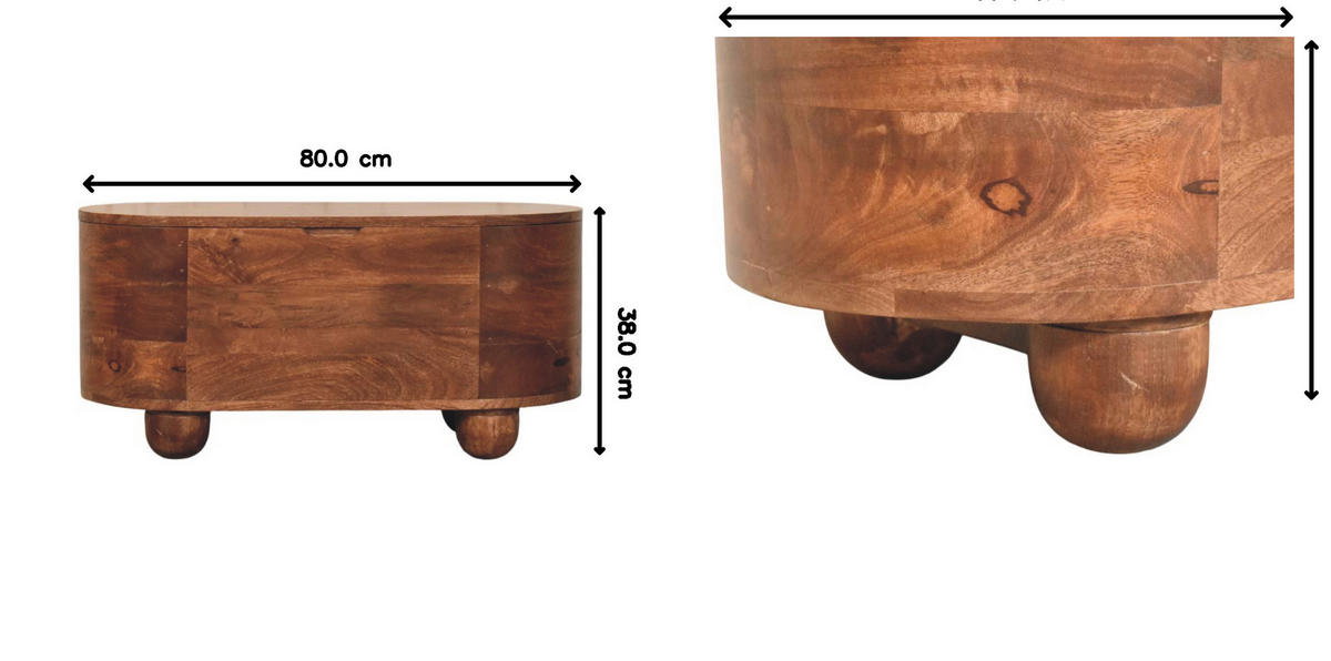 TRUHE mit Roasted-Almond-Finish, Stauraum innen, braun - Braun, Holz (80/38/35cm) - Artisan Furniture
