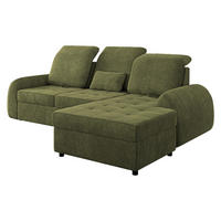 ECKSCHLAFSOFA Soreno, Seite: Rechts - Schwarz/Grün, Holz/Kunststoff (176/255cm) - MIRJAN24