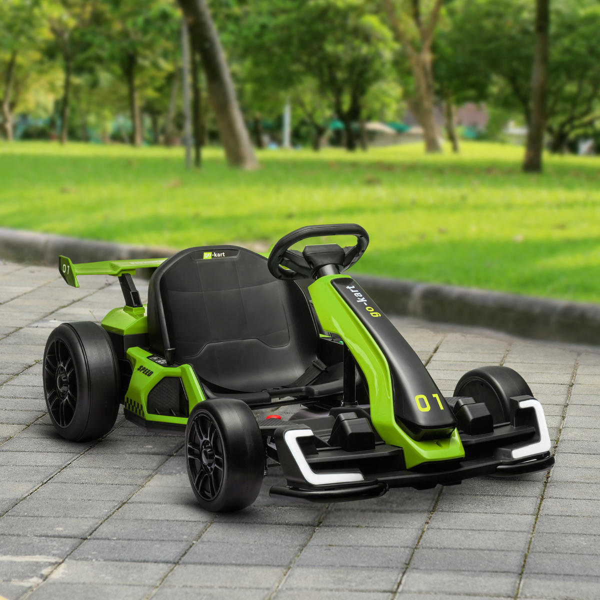 KINDER-DRIFT-KART Kunststoff Metall Grün - Grün, Kunststoff (120/76/53.5cm) - HOMCOM