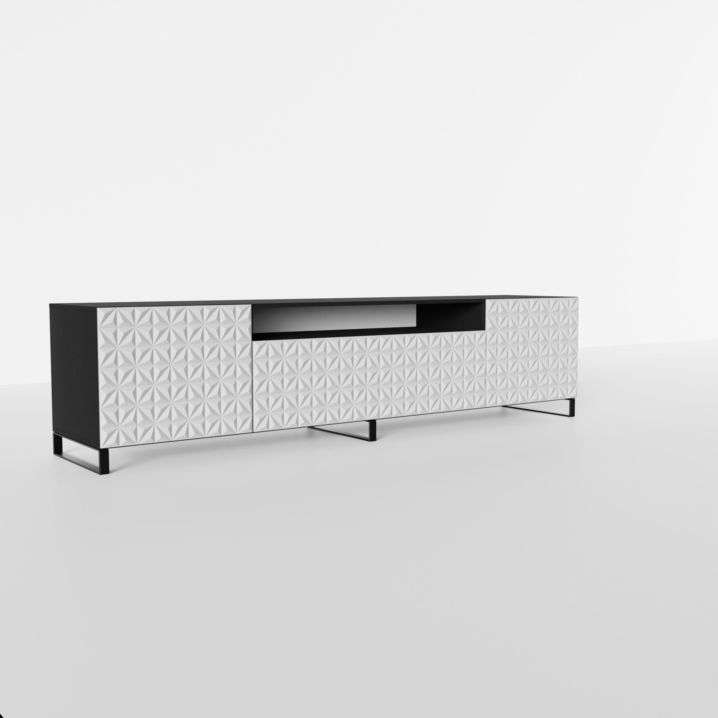 Masseno Lowboard Anthrazit, Weiß 200x41x40 cm