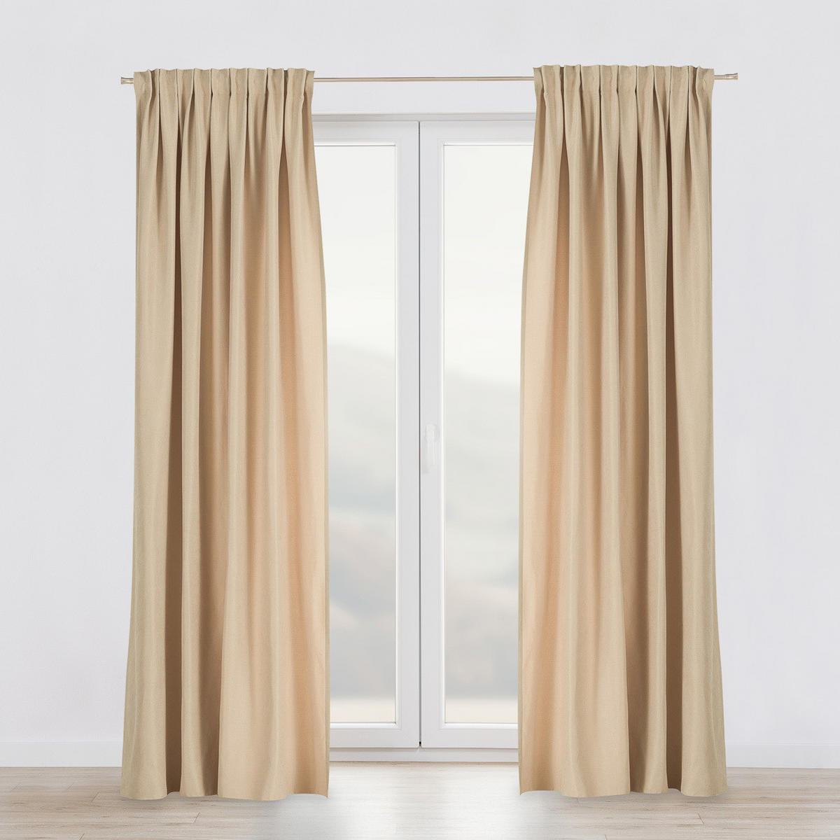 FERTIGVORHANG mit Schlaufenband beige 140 x 280 cm - Beige, Textil (140/280/1cm) - Dekoria