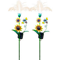 LED-SOLAR-GARTENSTECKER - mit Dämmerungssensor und Fiber-Beleuchtung für stilvolle Garten-Dekoration, 2er-Set - Weiß, Kunststoff (5/28/93cm) - Northpoint