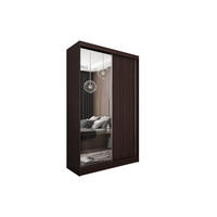 ŠATNÍ SKŘÍŇ S POSUVNÝMI DVEŘMI PATRIZIA, 120/216/61 cm 2dveřová se zrcadlem, dekor wenge - barva Wenge, kompozitní dřevo (120/216/61cm) - MASSENO