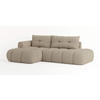 ECKSOFA FLUMA L-S Beige Boucle-Stoff mit Schlaffunktion - Beige, Holz (274/165cm) - MASSENO