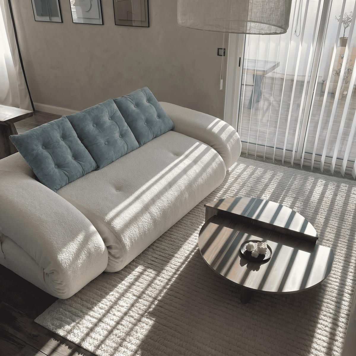 SCHLAFSOFA Okoa 2-Sitzer - Weiß und Salbei - Weiß, Textil (160/60/120cm) - COCO Living