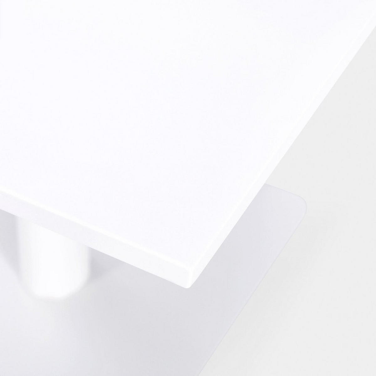 GARTEN-SET mit Tisch und 4 stapelbaren Stühlen in Weiß Serin - Weiß, Metall - Klast Home