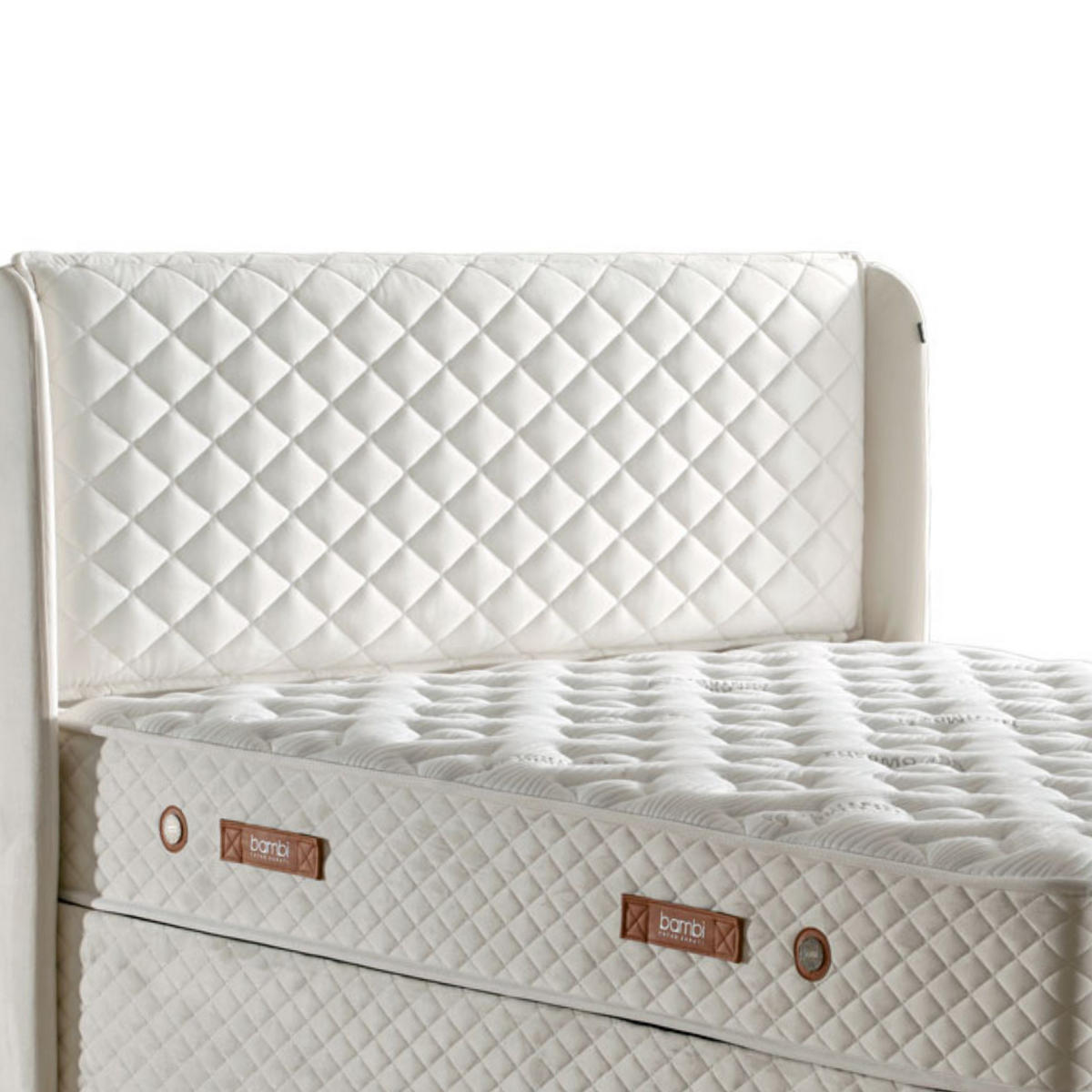 BOXSPRINGBETT Bambi Bett mit Matratze Thermo Control Weiß 180x200 - Weiß, Holz/Metall (180/200cm) - Bambi