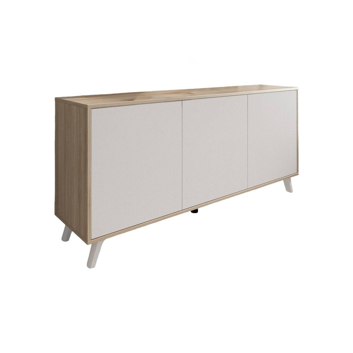 KOMMODE Eiche, Weiß 39.6/153.9/72 cm - Braun, Holzwerkstoff (154/72/40cm) - DMORA