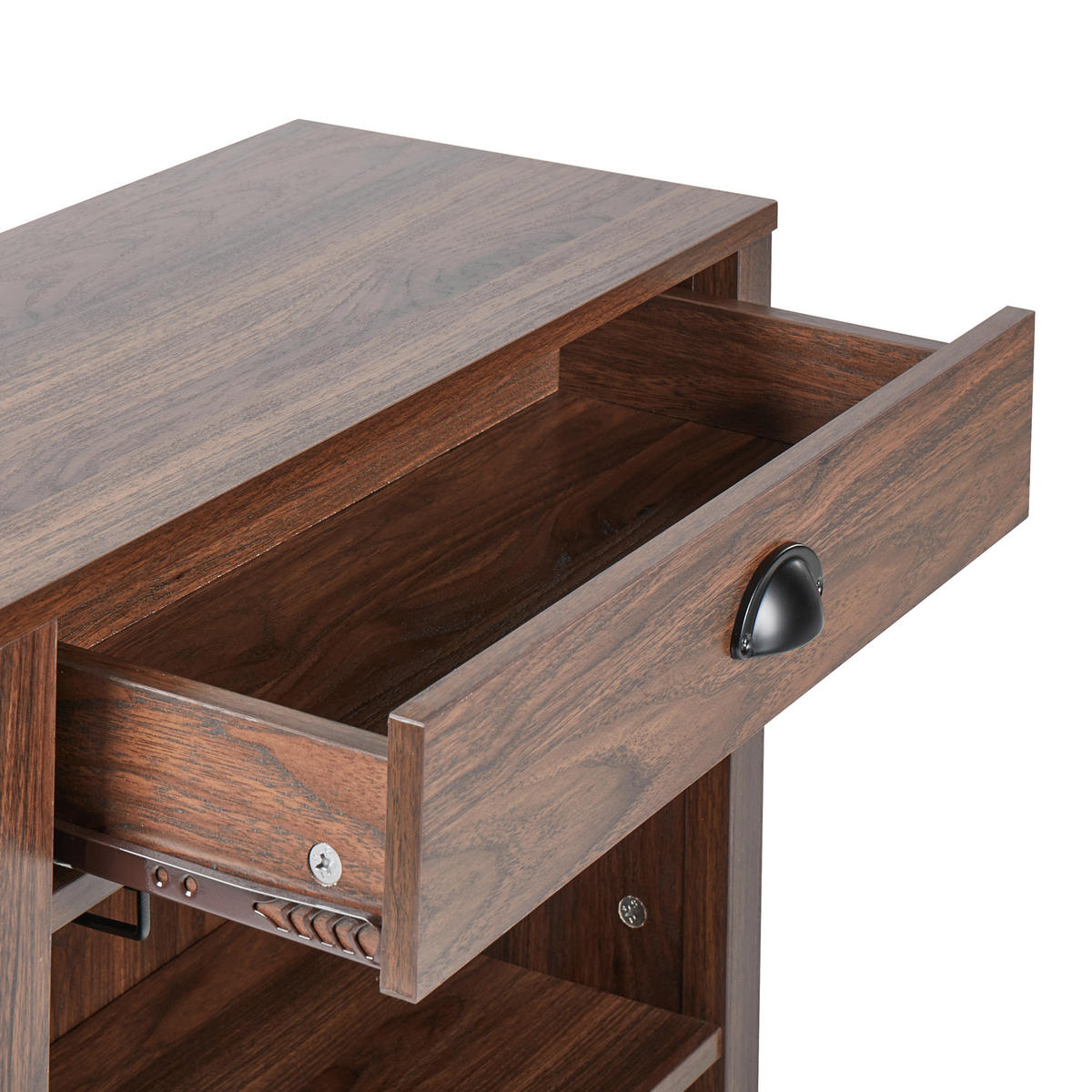 SIDEBOARD Tmavě hnědý Walkerston - hnědá, kompozitní dřevo (66/80/30cm) - Beliani