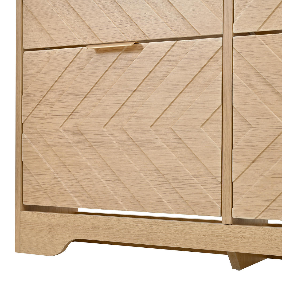 SCHUHSCHRANK aus MDF 105x24x90cm in Natur mit 4 Klappfächern - Naturfarben, Holzwerkstoff (105/90/24cm) - Modfu