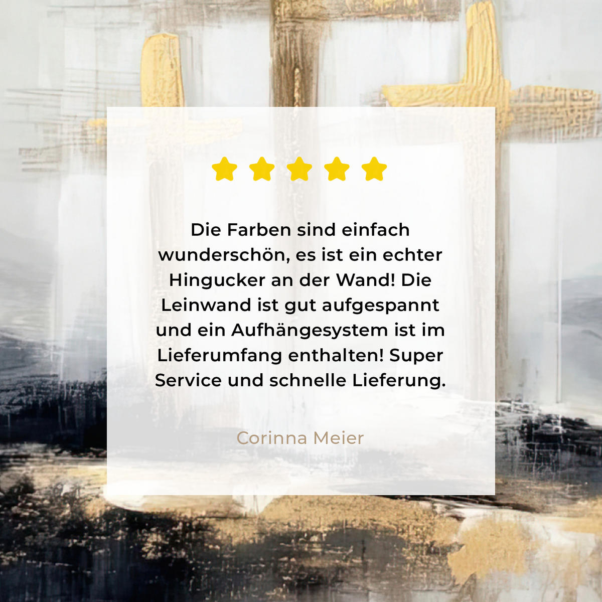 LEINWANDBILD Abstrakt - Malerei - Christentum - Kreuz Deko Groß 90x90 cm - Weiß, Textil (90/90cm) - MuchoWow