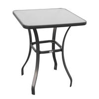 LOUNGETISCH 68.5/68.5/84 cm Schwarz aus Metall mit gehärteter Glasplatte - Naturfarben, Metall (68.5/68.5/84cm) - OKMYHOME