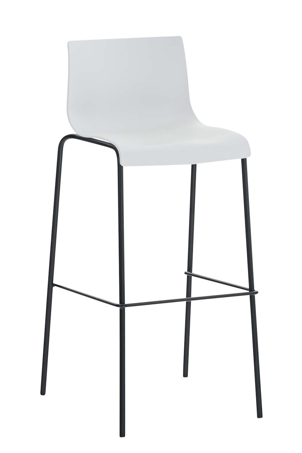 BARHOCKER Kunststoff Weiß - Schwarz/Weiß, Kunststoff/Metall (43/100/48cm) - CLP